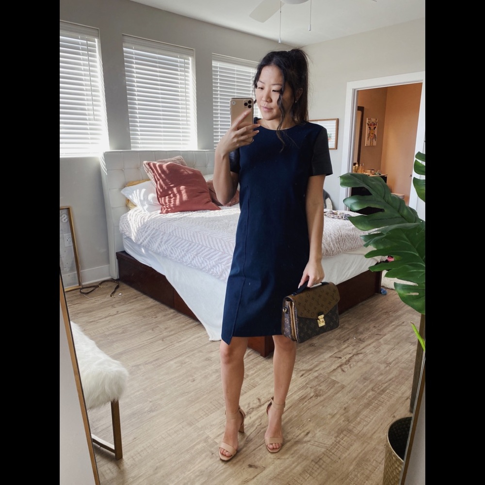 Jill Sander Dress with Leather Sleeves